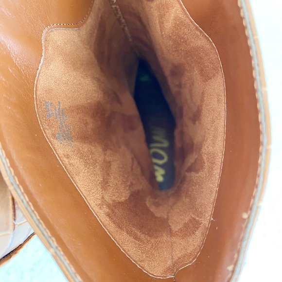 Sam Edelman NWOT women's Lolita Leather Pull-on Ankle Boot, Crocodile, Brown 7.5 - Picture 7 of 9